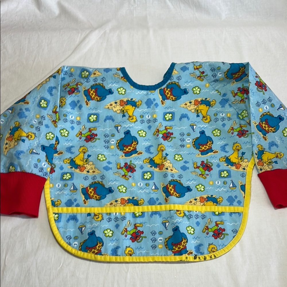 Toddler Sesame Street Kids Blue and Red Smock